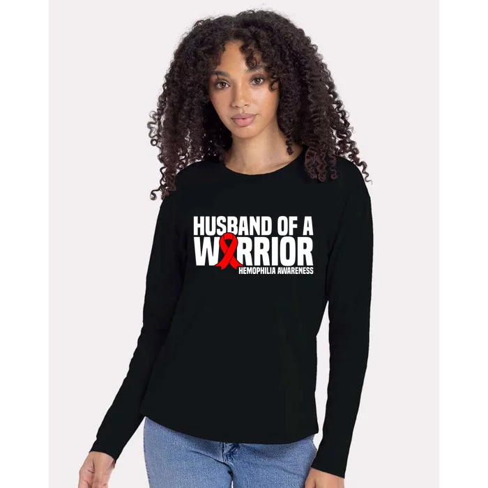 Husband Of A Warrior Hemophilia Awareness Gift Womens Cotton Relaxed Long Sleeve T-Shirt