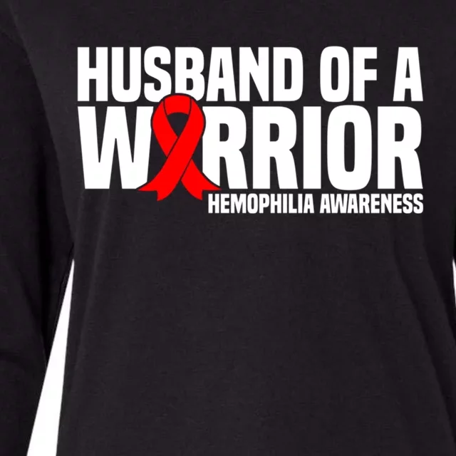 Husband Of A Warrior Hemophilia Awareness Gift Womens Cotton Relaxed Long Sleeve T-Shirt