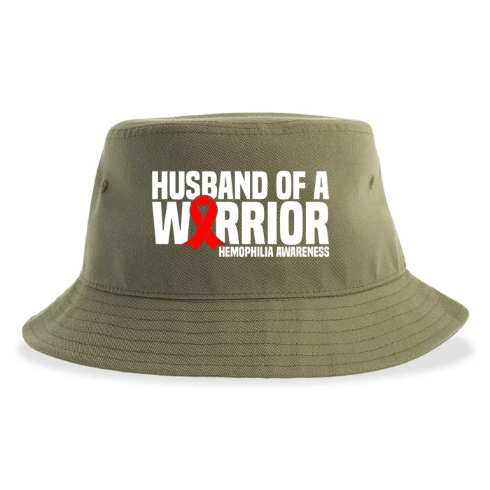 Husband Of A Warrior Hemophilia Awareness Gift Sustainable Bucket Hat