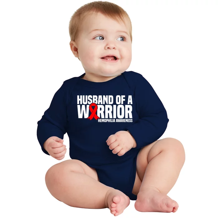 Husband Of A Warrior Hemophilia Awareness Gift Baby Long Sleeve Bodysuit