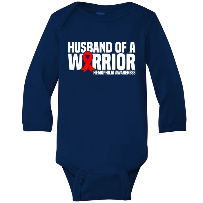 Husband Of A Warrior Hemophilia Awareness Gift Baby Long Sleeve Bodysuit