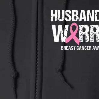 Husband Of A Warrior Support Breast Cancer Awareness Month Full Zip Hoodie