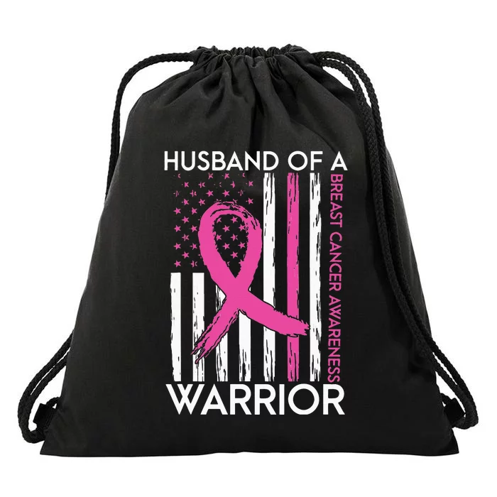 Husband Of A Warrior Breast Cancer Awareness Support Squad Drawstring Bag