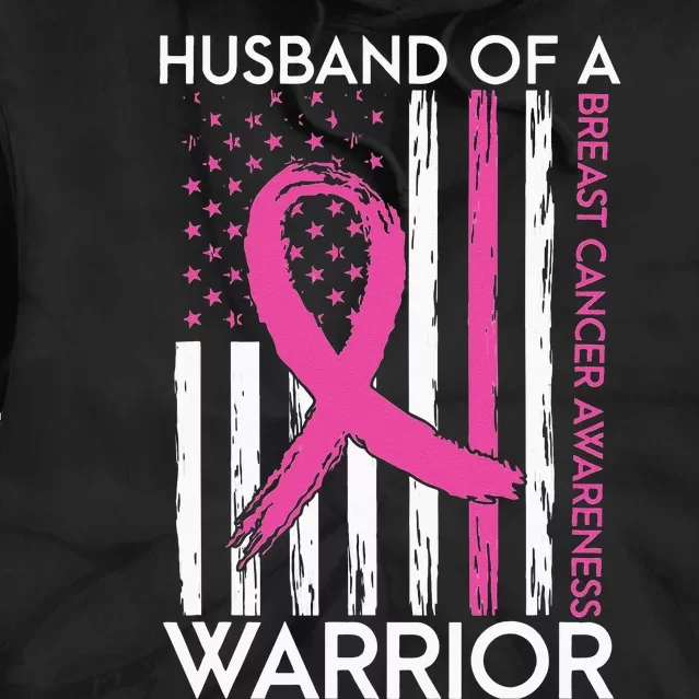 Husband Of A Warrior Breast Cancer Awareness Support Squad Tie Dye Hoodie