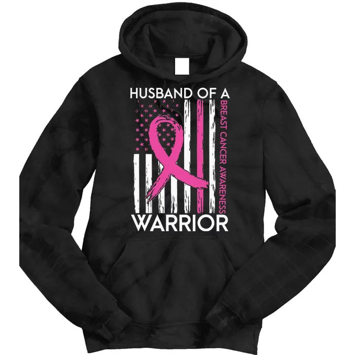 Husband Of A Warrior Breast Cancer Awareness Support Squad Tie Dye Hoodie