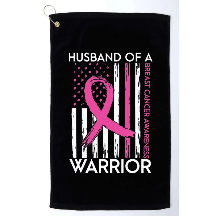 Husband Of A Warrior Breast Cancer Awareness Support Squad Platinum Collection Golf Towel