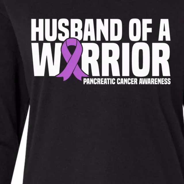 Husband Of A Warrior Pancreatic Cancer Awareness Gift Womens Cotton Relaxed Long Sleeve T-Shirt