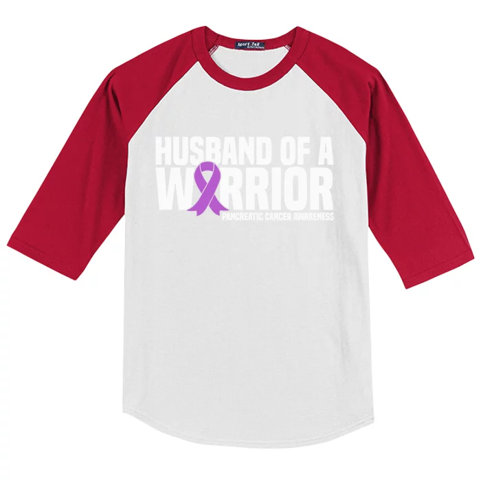 Husband Of A Warrior Pancreatic Cancer Awareness Gift Kids Colorblock Raglan Jersey