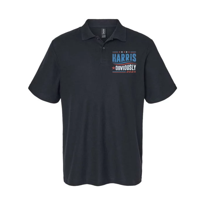 Harris Obviously A Vote For 2024 President Kamala Harris Softstyle Adult Sport Polo