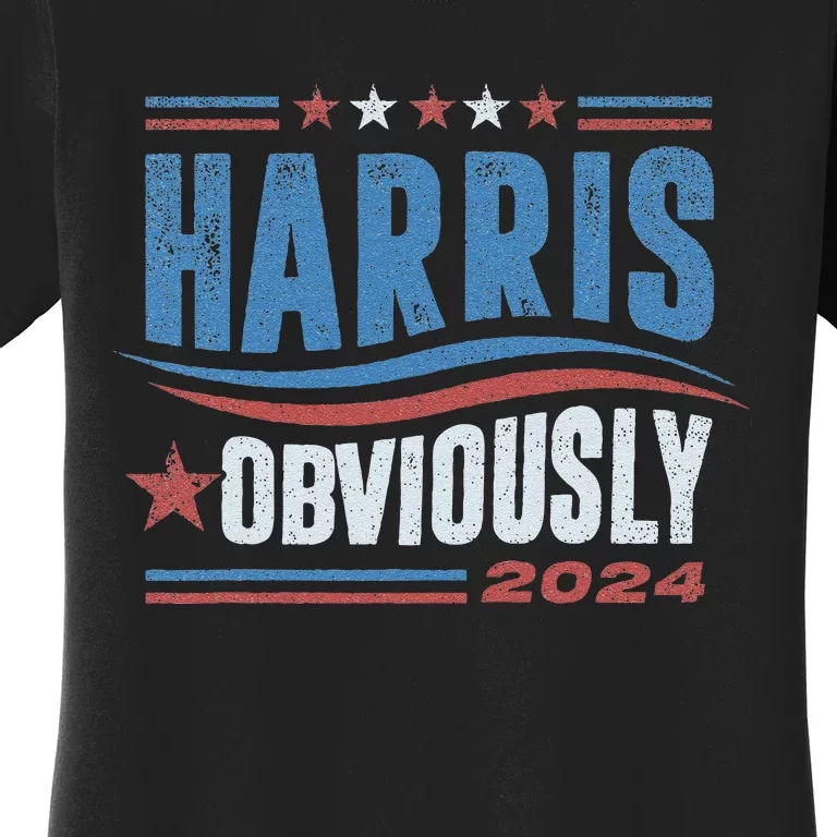 Harris Obviously A Vote For 2024 President Kamala Harris Women's T-Shirt