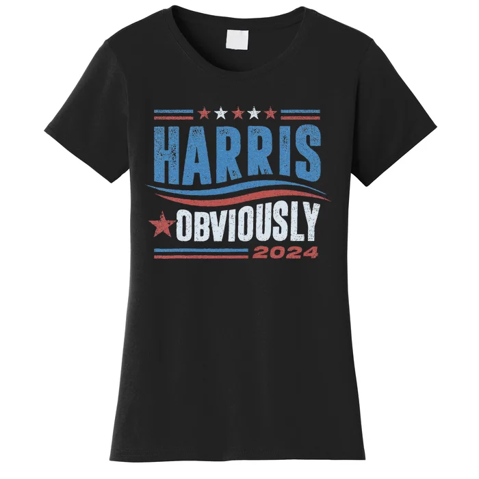 Harris Obviously A Vote For 2024 President Kamala Harris Women's T-Shirt