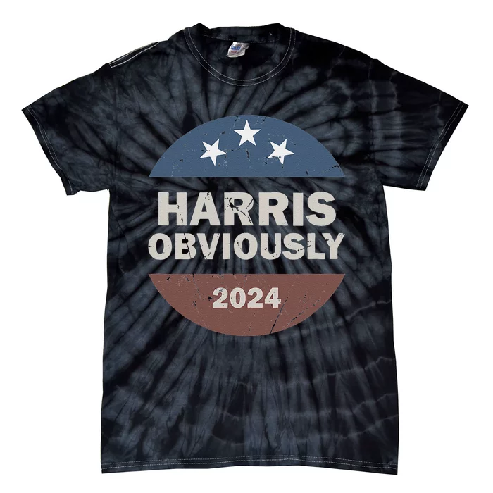 Harris Obviously A Vote For 2024 President Kamala Harris Tie-Dye T-Shirt