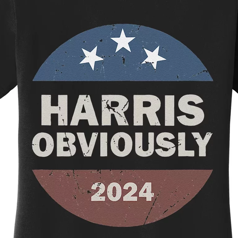 Harris Obviously A Vote For 2024 President Kamala Harris Women's T-Shirt