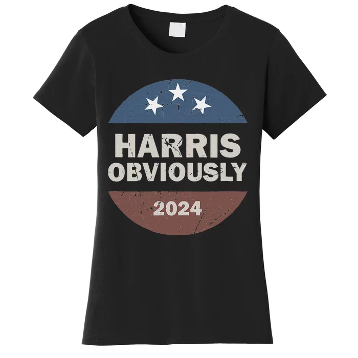 Harris Obviously A Vote For 2024 President Kamala Harris Women's T-Shirt