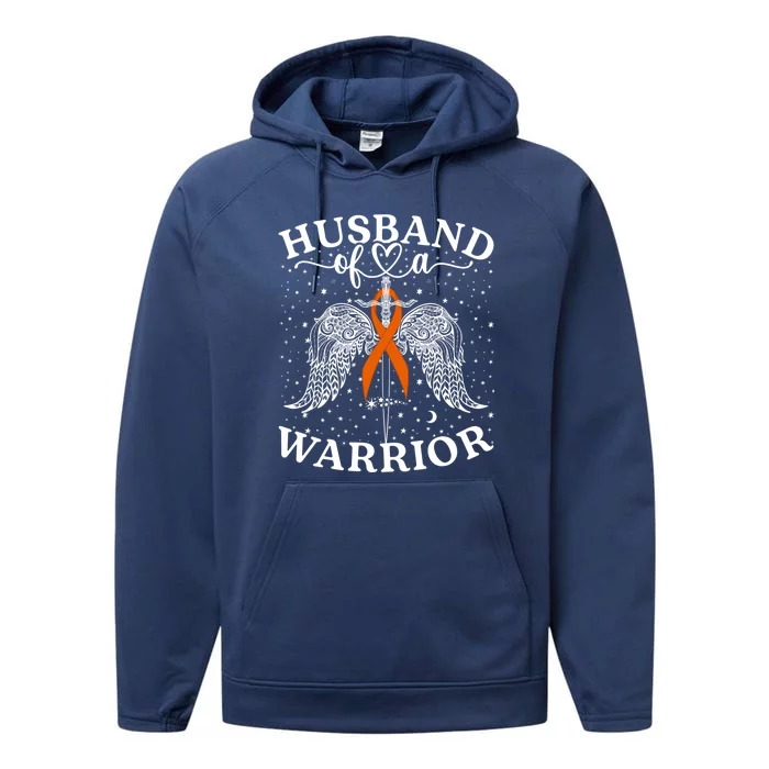 Husband Of A Warrior Ney Cancer Awareness Support Squad Great Gift Performance Fleece Hoodie