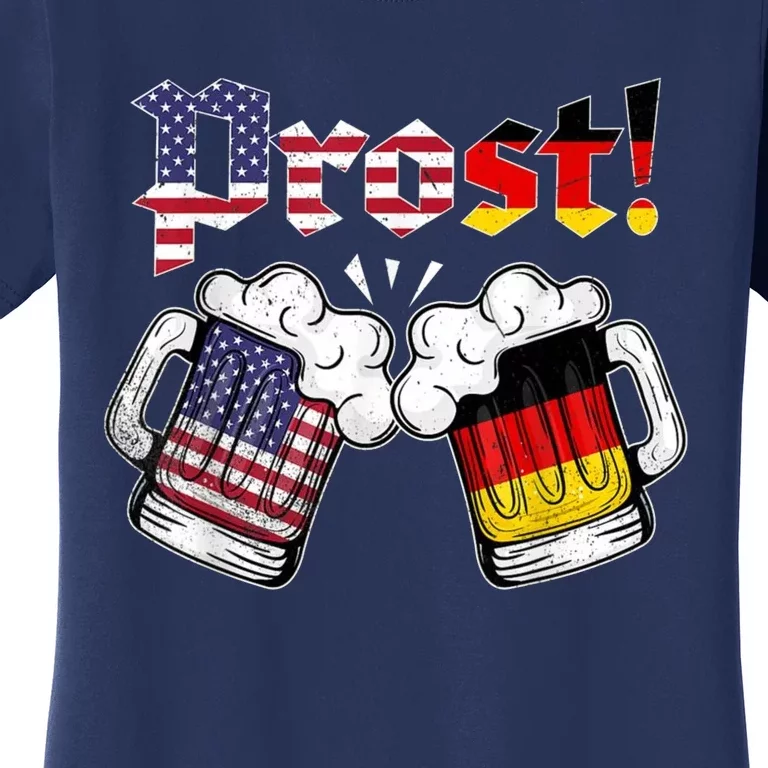 Happy Oktoberfest American German Munich Flag Prost Women's T-Shirt