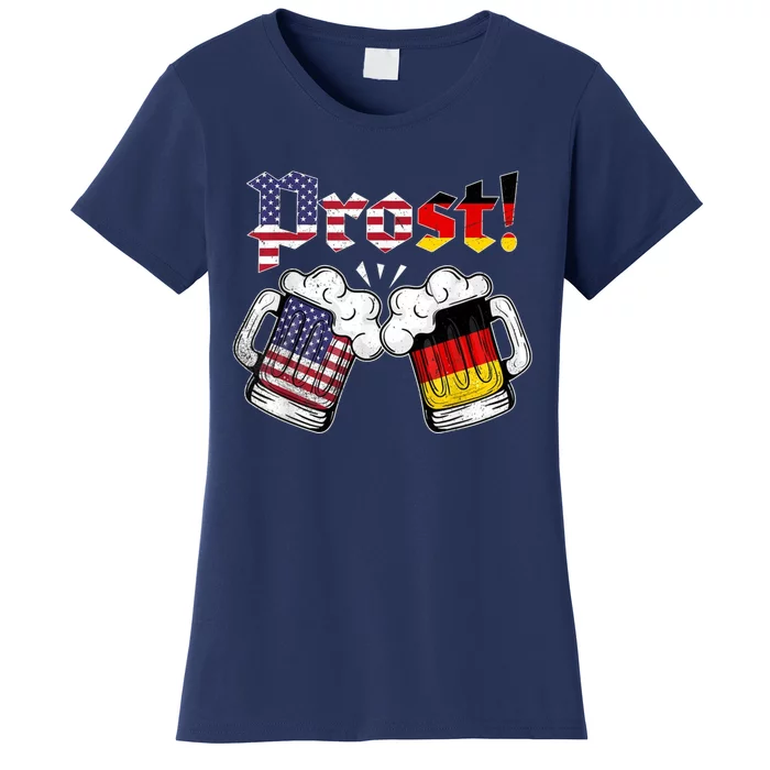 Happy Oktoberfest American German Munich Flag Prost Women's T-Shirt