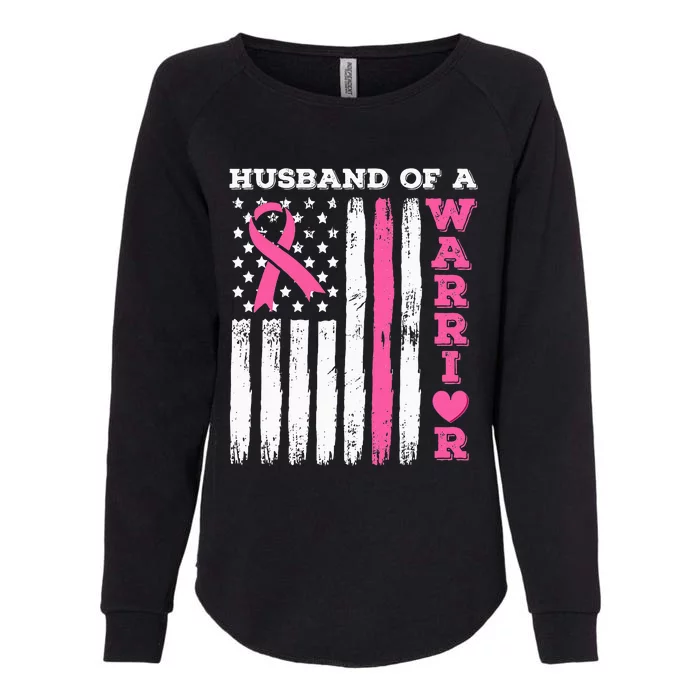 Husband Of A Warrior Breast Cancer Awareness Womens California Wash Sweatshirt