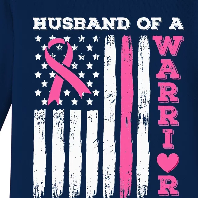 Husband Of A Warrior Breast Cancer Awareness Baby Long Sleeve Bodysuit