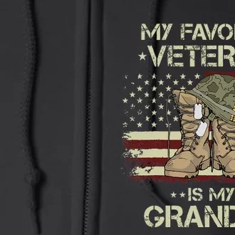 Honoring Our Army Veterans Celebrating My Grandpa Full Zip Hoodie