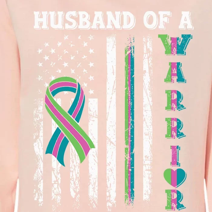 Husband Of A Warrior Metastatic Breast Cancer USA Flag Womens California Wash Sweatshirt