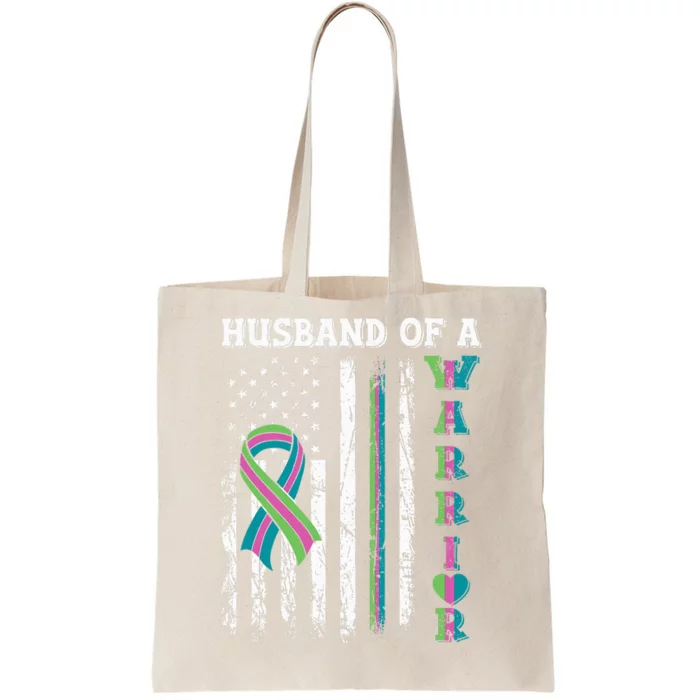 Husband Of A Warrior Metastatic Breast Cancer USA Flag Tote Bag