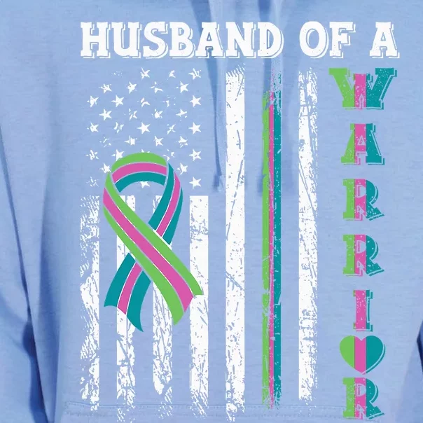 Husband Of A Warrior Metastatic Breast Cancer USA Flag Unisex Surf Hoodie