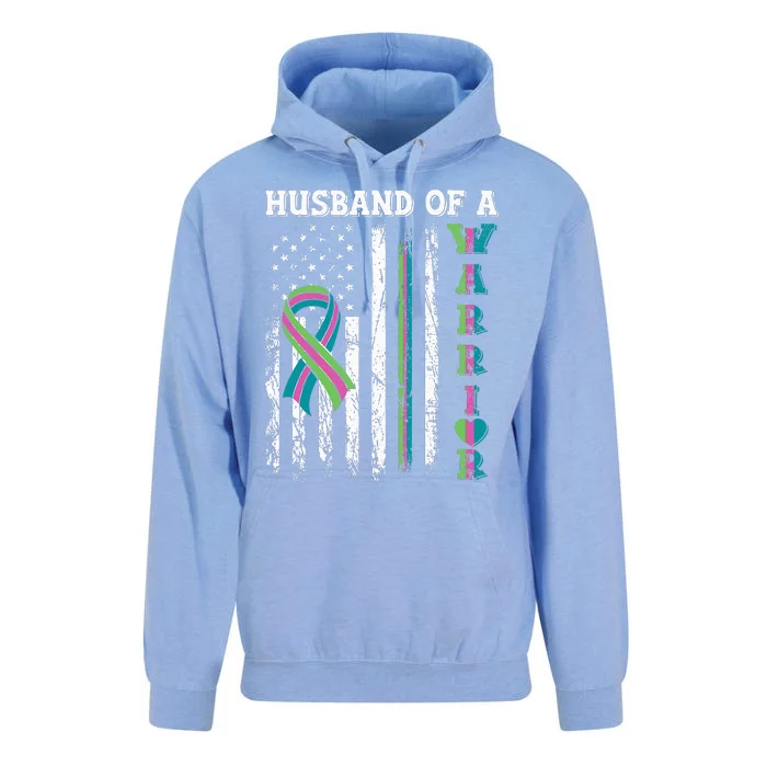 Husband Of A Warrior Metastatic Breast Cancer USA Flag Unisex Surf Hoodie