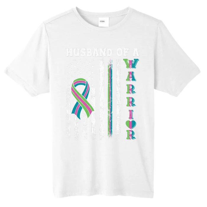 Husband Of A Warrior Metastatic Breast Cancer USA Flag ChromaSoft Performance T-Shirt