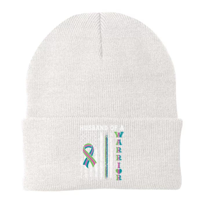 Husband Of A Warrior Metastatic Breast Cancer USA Flag Knit Cap Winter Beanie