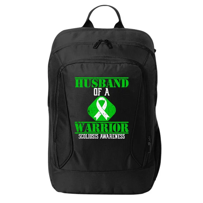 Husband Of A Scoliosis Warrior Vintage Scoliosis Awareness Gift City Backpack