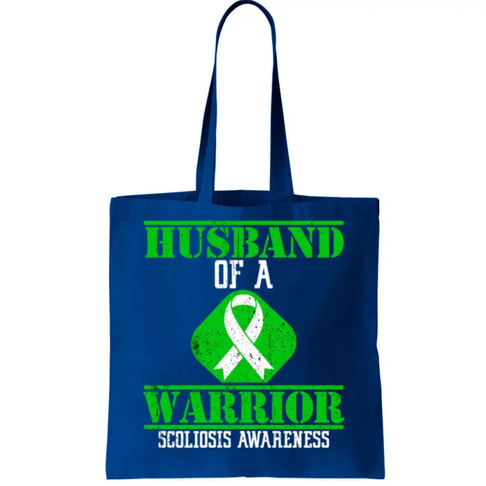 Husband Of A Scoliosis Warrior Vintage Scoliosis Awareness Gift Tote Bag