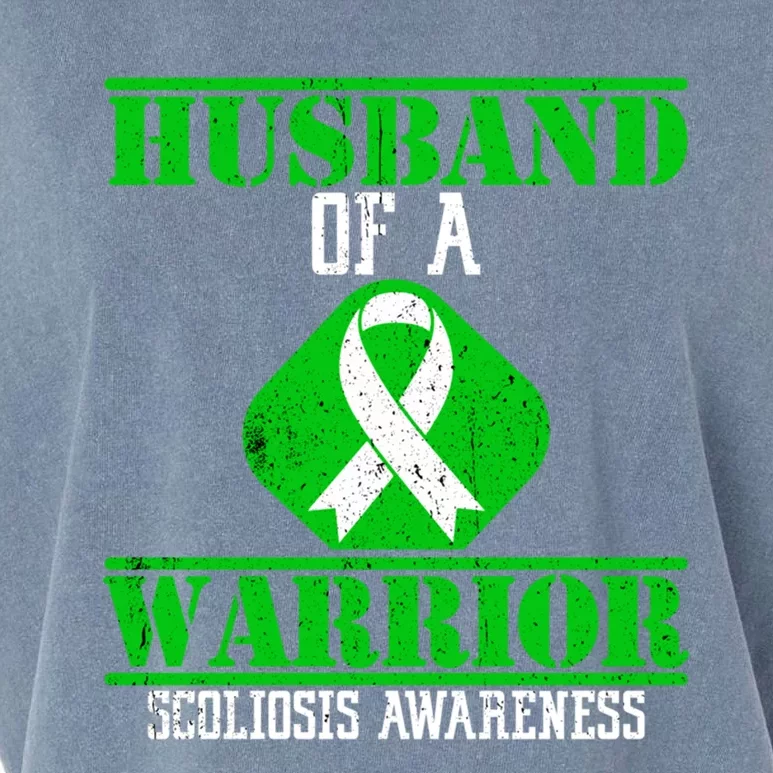 Husband Of A Scoliosis Warrior Vintage Scoliosis Awareness Gift Garment-Dyed Women's Muscle Tee