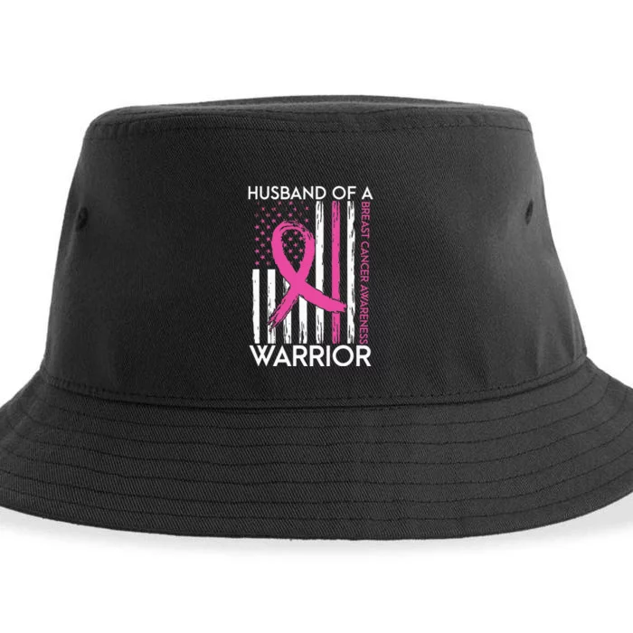 Husband Of A Warrior Breast Cancer Awareness Support Squad Sustainable Bucket Hat