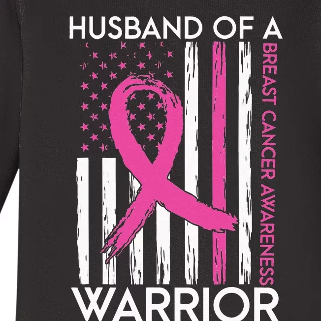 Husband Of A Warrior Breast Cancer Awareness Support Squad Baby Long Sleeve Bodysuit