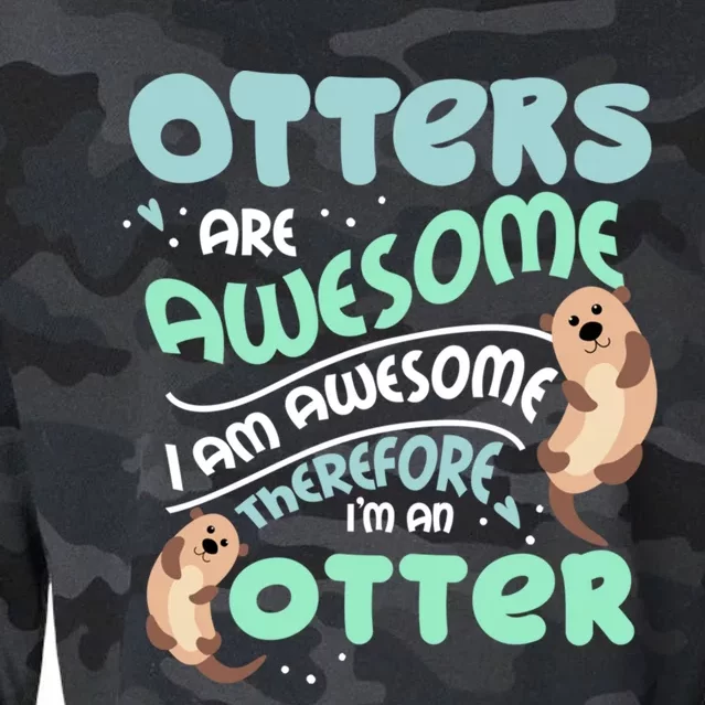 Hilarious Otters Are Awesome Gift Design 4 Otter Fans Design Gift Cropped Pullover Crew