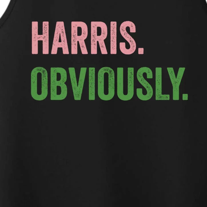 Harris Obviously A Vote For 2024 President Kamala Harris Gift Performance Tank