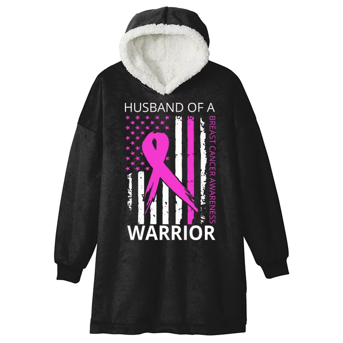 Husband Of A Warrior Breast Cancer Awareness Hooded Wearable Blanket