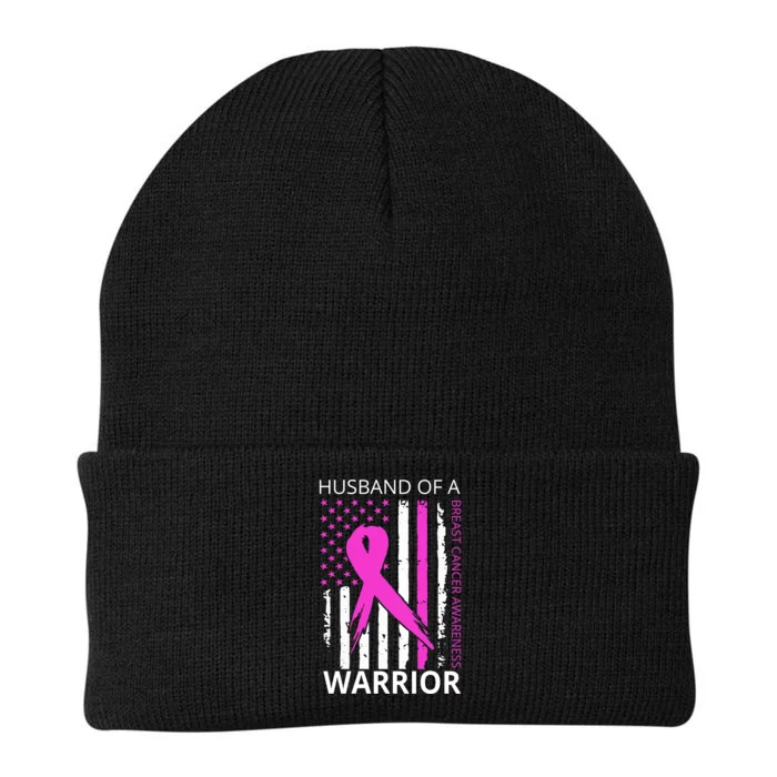 Husband Of A Warrior Breast Cancer Awareness Knit Cap Winter Beanie