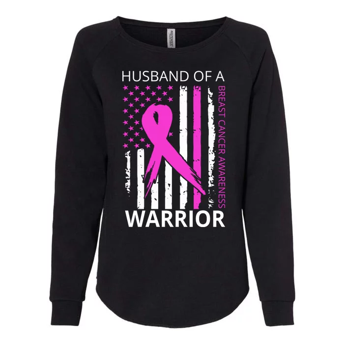 Husband Of A Warrior Breast Cancer Awareness Womens California Wash Sweatshirt