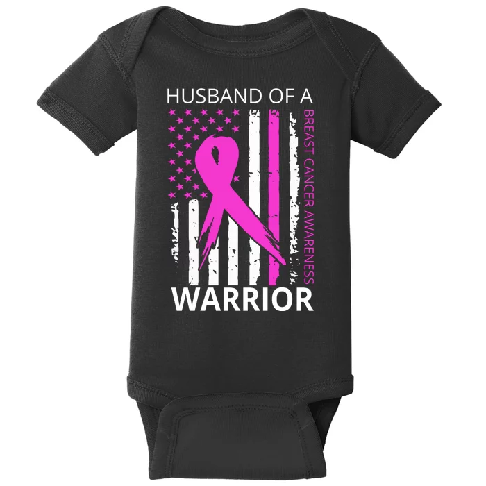 Husband Of A Warrior Breast Cancer Awareness Baby Bodysuit