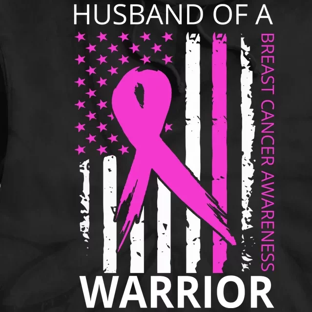 Husband Of A Warrior Breast Cancer Awareness Tie Dye Hoodie