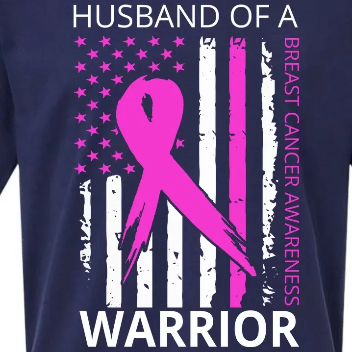 Husband Of A Warrior Breast Cancer Awareness Sueded Cloud Jersey T-Shirt