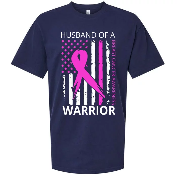 Husband Of A Warrior Breast Cancer Awareness Sueded Cloud Jersey T-Shirt