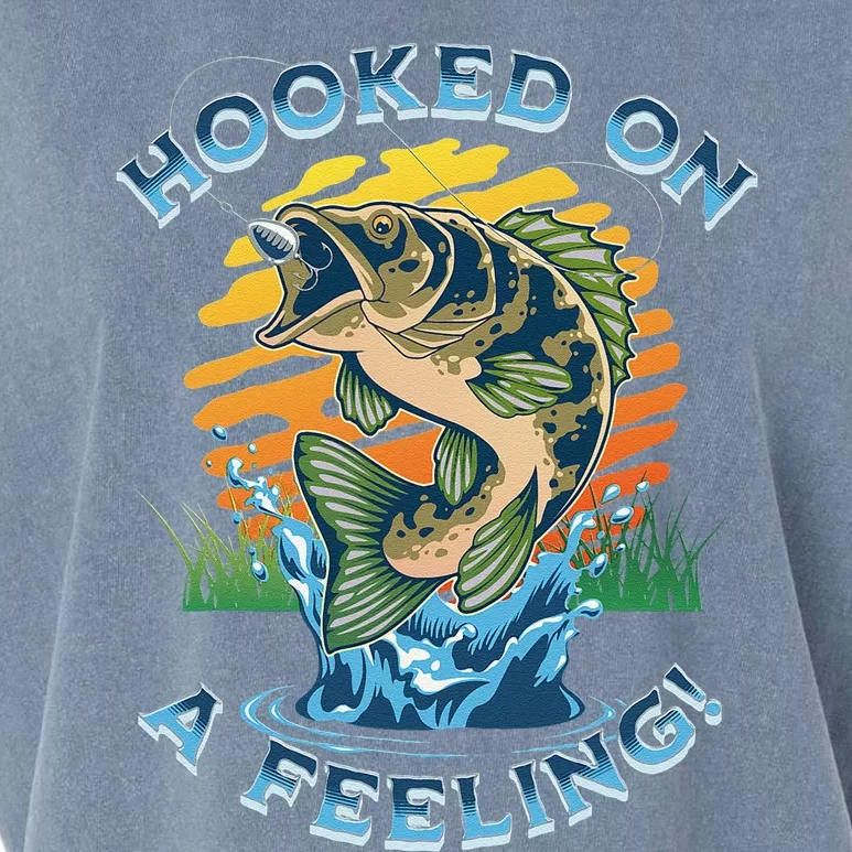 Hooked On A Feeling, Fishing Fisherman Garment-Dyed Women's Muscle Tee