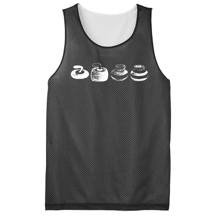 History Of A Curling Stone Funny Sports Gift Mesh Reversible Basketball Jersey Tank