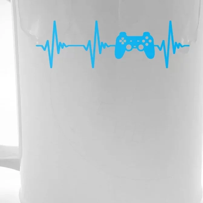 Heartbeat Of A Gamer Gift Gaming Funny Gift Gamer Gift Front & Back Beer Stein