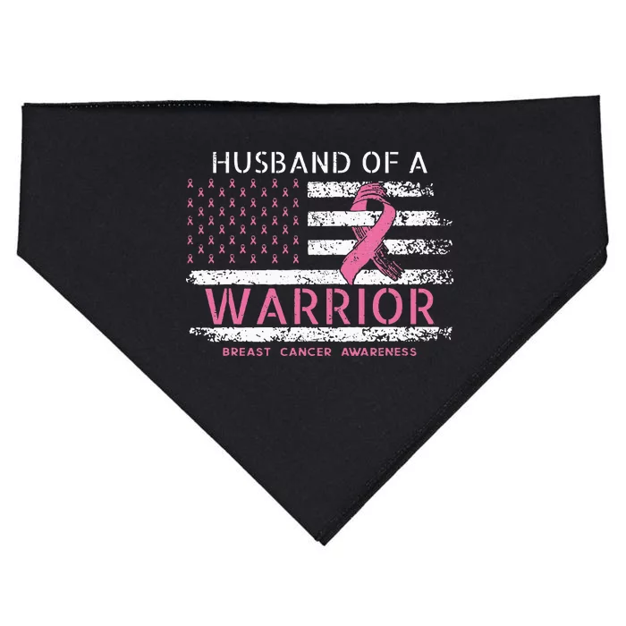 Husband Of A Warrior Breast Cancer Awareness USA-Made Doggie Bandana