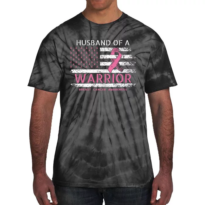 Husband Of A Warrior Breast Cancer Awareness Tie-Dye T-Shirt