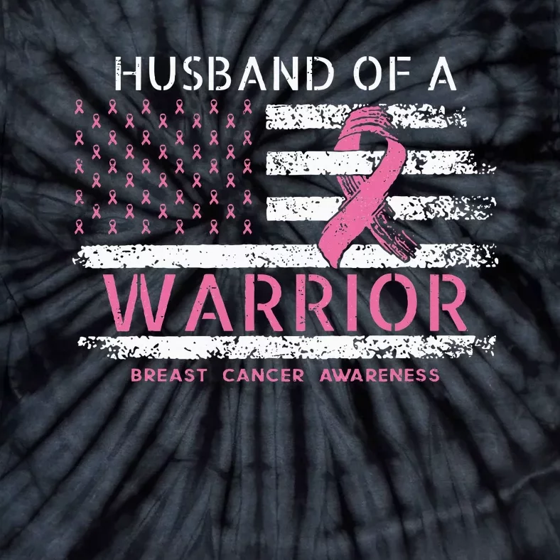 Husband Of A Warrior Breast Cancer Awareness Tie-Dye T-Shirt